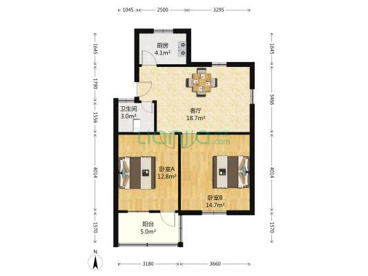 采荷支路 2室1厅1卫 69平方