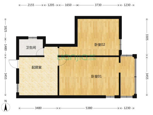 乐山路6号 2室1厅1卫 77平方
