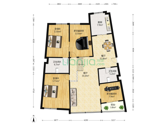 五环高尔夫家园 4室2厅2卫 153平方