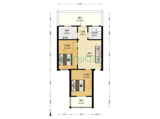 光讯花园 2室1厅1卫 72平方