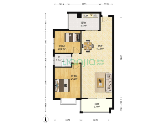 湘诚嘉园 2室1厅1卫 97平方