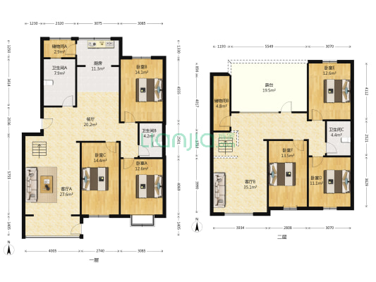 人和家苑 6室3厅3卫 147平方