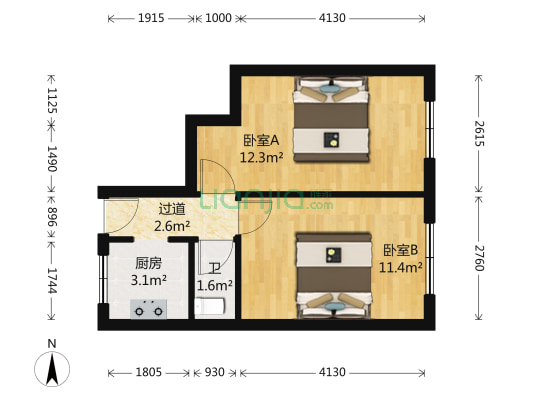 清爽街 2室0厅1卫 46平方