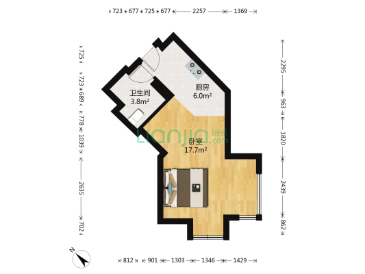 名汇公馆 1室0厅1卫 39平方