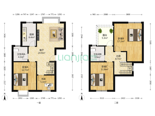 鑫苑城市之家 4室1厅2卫 70平方