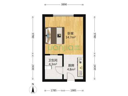汇金广场 1室0厅1卫 32平方