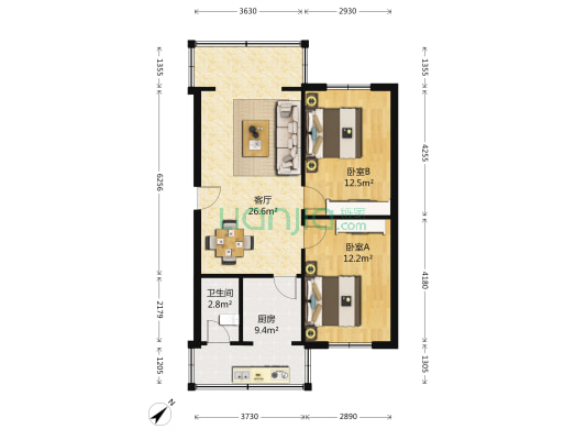 澄江街5号 2室1厅1卫 70平方