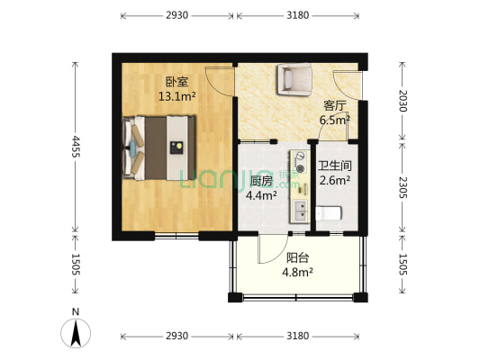 铜川里 1室1厅1卫 37平方