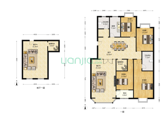 石府公寓 4室3厅2卫 259平方