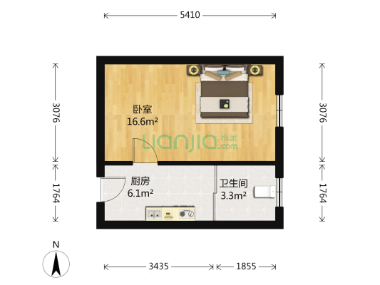 控江二村107弄小区 1室0厅1卫 32平方