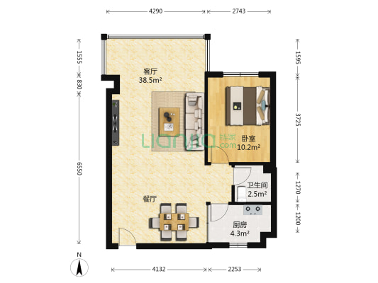 永同昌万美花园 1室1厅1卫 70平方