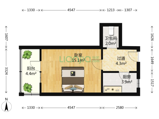 顾安里 1室0厅1卫 24平方