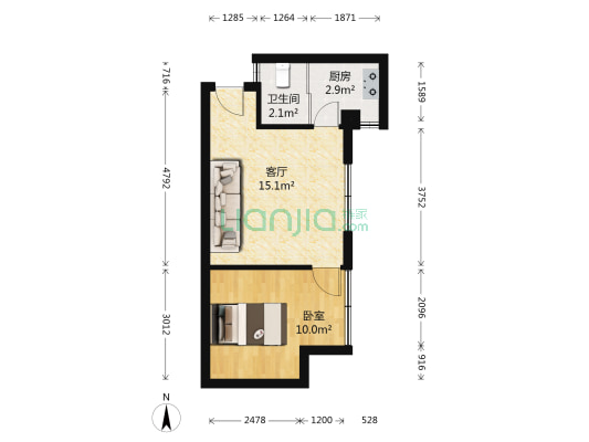 雅林居 1室1厅1卫 38平方