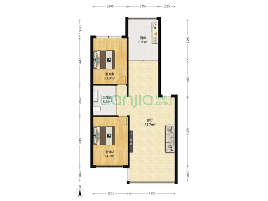胜昌家园 2室1厅1卫 112平方