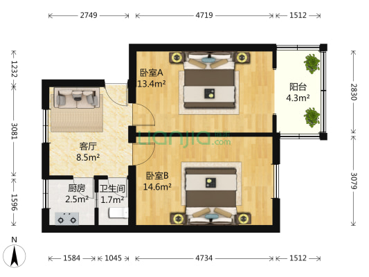 武汉收藏品市场 2室1厅1卫 60平方