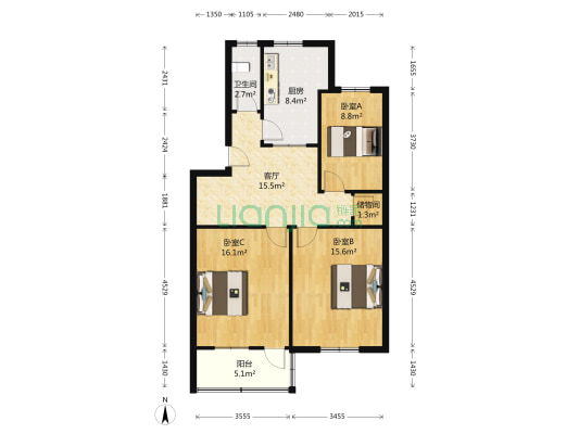 闵子骞路94号 3室1厅1卫 93平方
