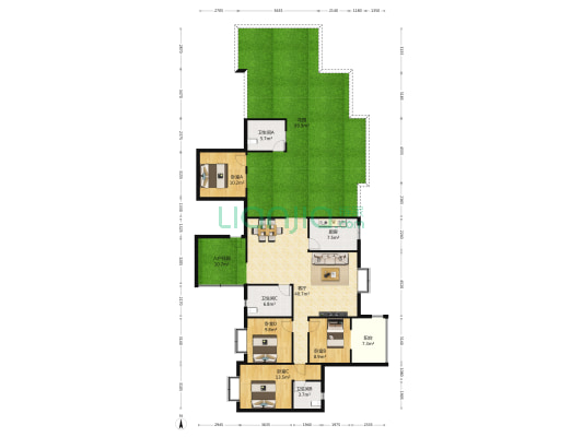 时代天骄 4室1厅3卫 200平方