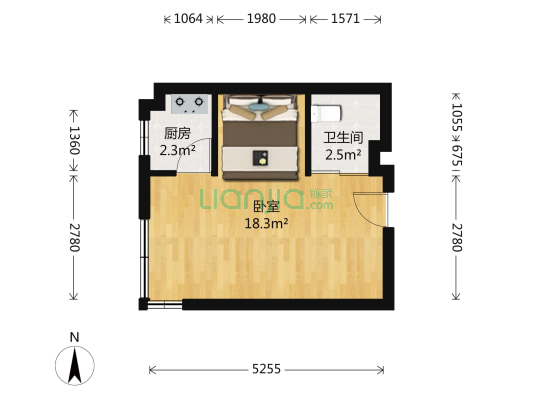 青林湖畔 1室0厅1卫 32平方