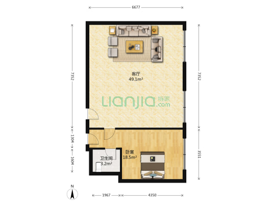 富天大厦 1室1厅1卫 195平方