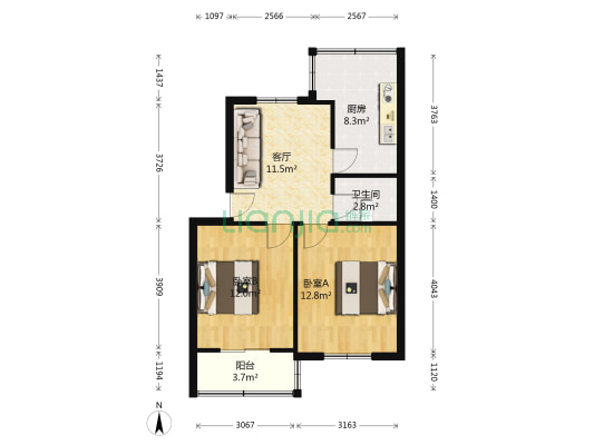 华福小区 2室1厅1卫 65平方