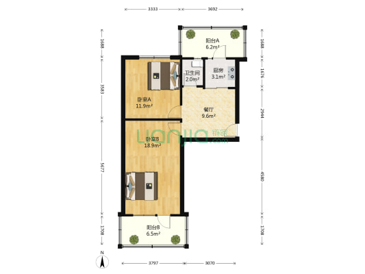 安正街 2室1厅1卫 70平方
