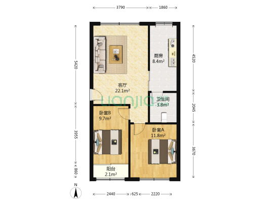 包豪斯国际社区 2室1厅1卫 82平方