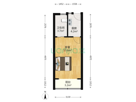 百溪公寓 1室0厅1卫 33平方