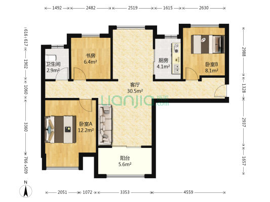 观澜高尔夫公馆 3室1厅1卫 95平方