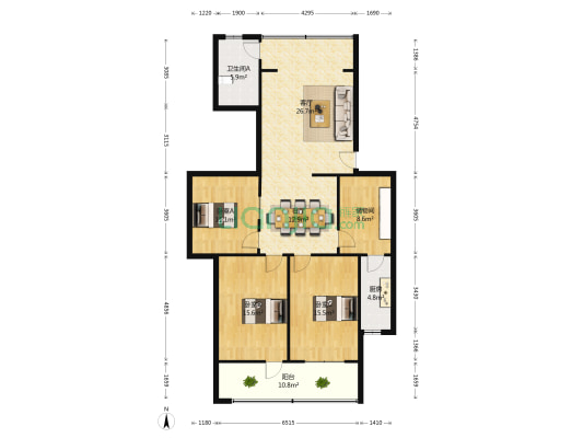 南浦路143号 3室2厅1卫 130平方