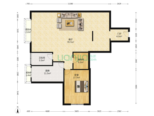 滨湖大厦 1室1厅1卫 172平方