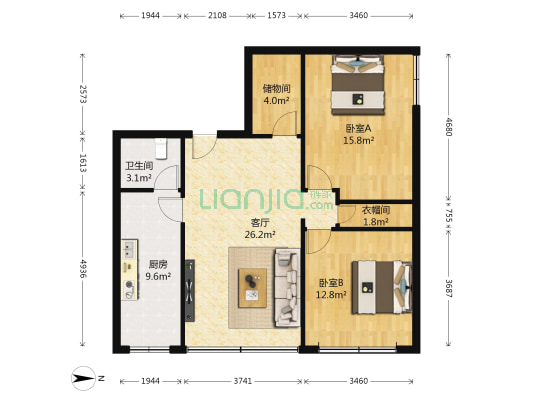 万丰二村 2室1厅1卫 65平方