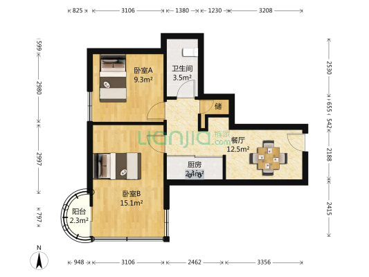 清远里 2室1厅1卫 58平方