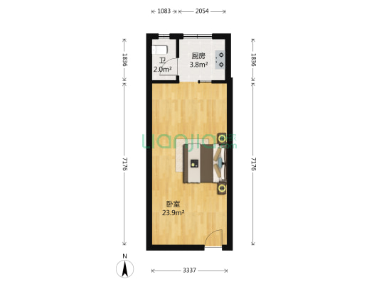 甲壳特区 1室0厅1卫 38平方