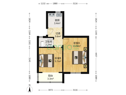 东井村30号 2室0厅1卫 49平方