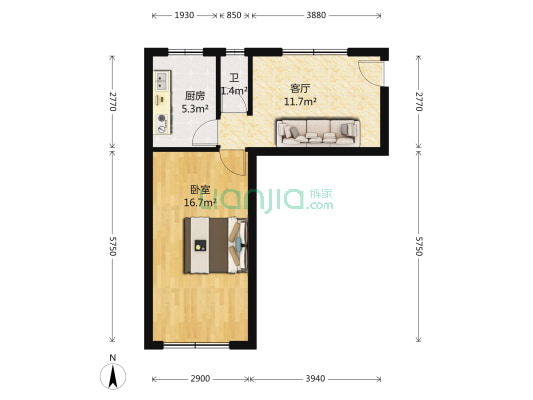 师院小区 1室1厅1卫 50平方