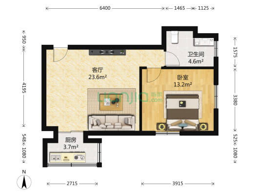 云顶国际公馆 1室1厅1卫 77平方