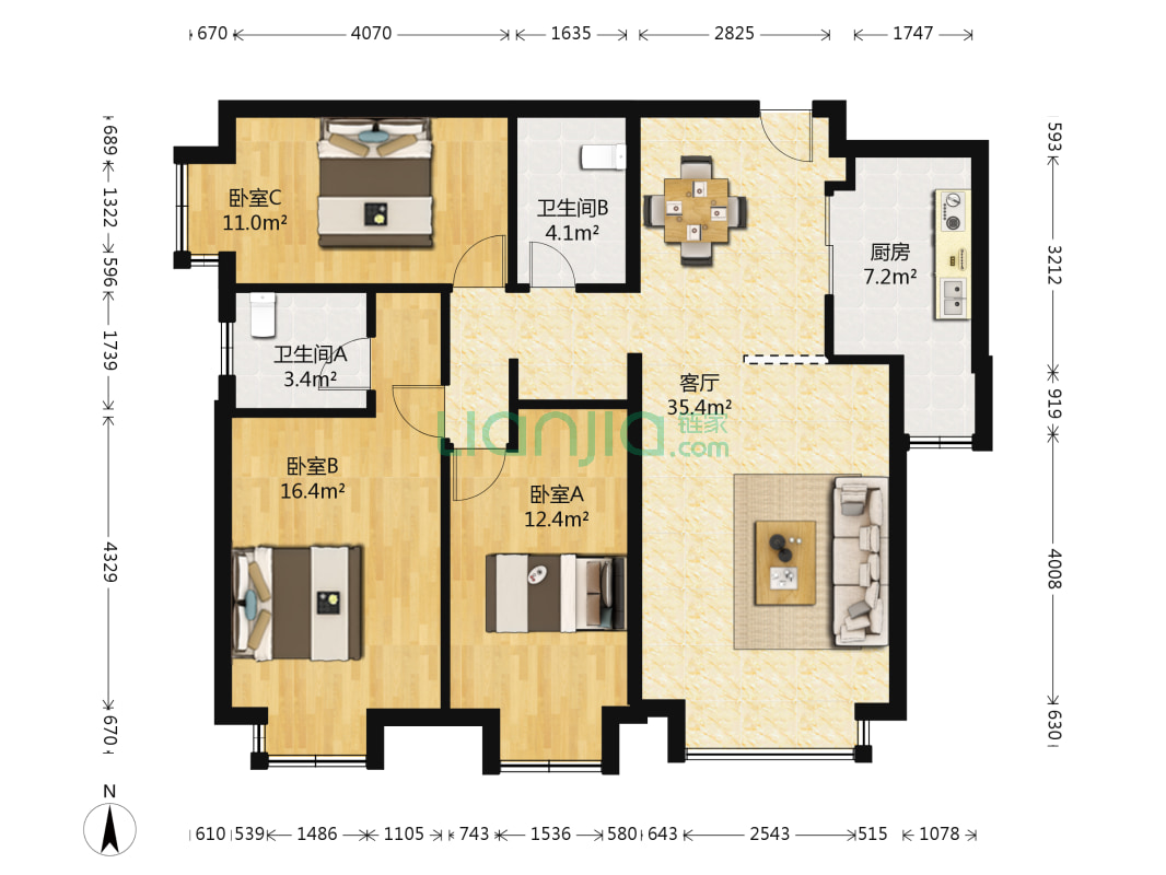筑华年 3室2厅 630万