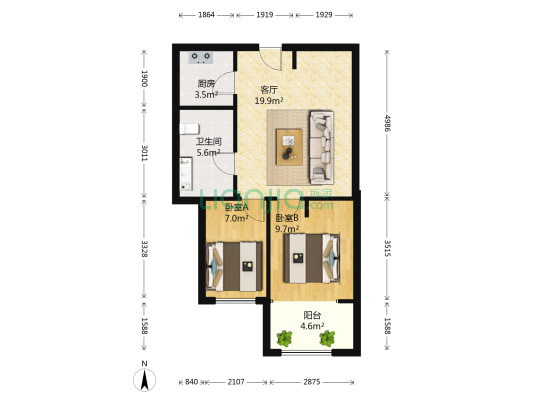学仕名府 2室1厅1卫 73平方
