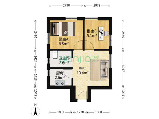 少有两房户型 近地铁 楼层高 红本在手 看房方便