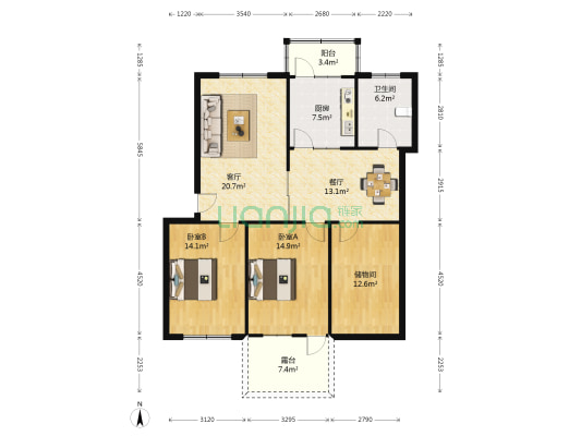 中牟县石油公司家属院 2室2厅1卫 112平方