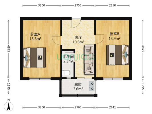 迎春里(塘沽区) 2室1厅1卫 54平方