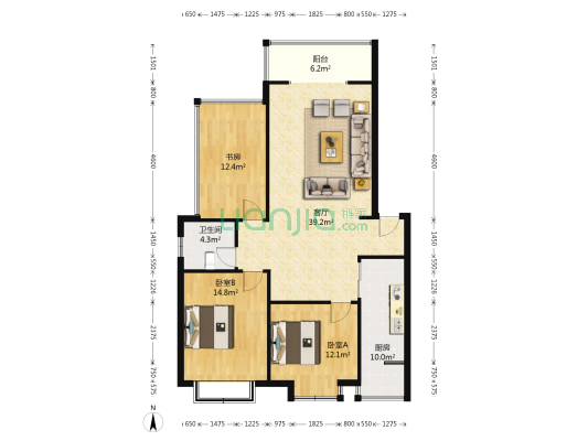 融信碧云天 3室1厅1卫 103平方