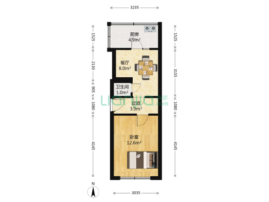 西村街 1室1厅1卫 32平方
