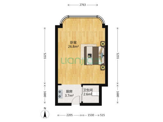 海阔天高 1室0厅1卫 49平方