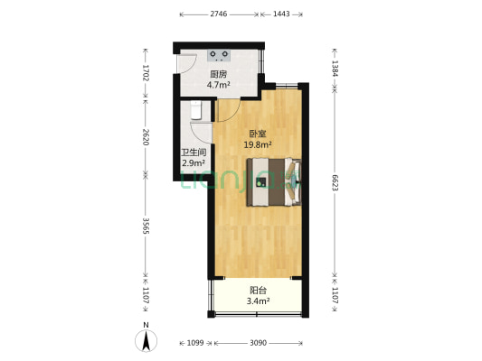 昭化路60弄 1室0厅1卫 34平方