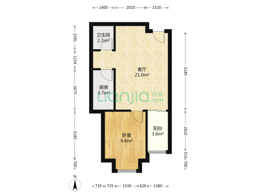 加加大商业街 1室1厅1卫 57平方
