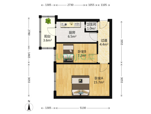 安定街 2室0厅1卫 52平方