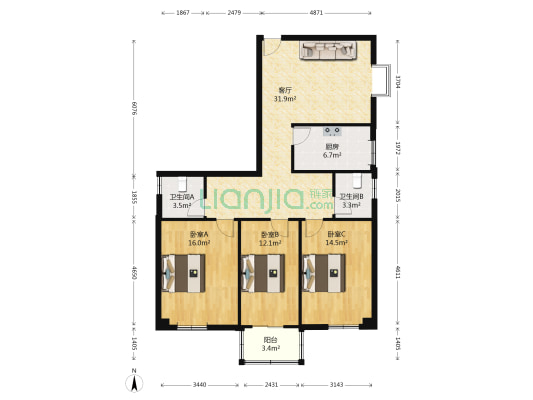 光谷智慧城 3室1厅2卫 120平方