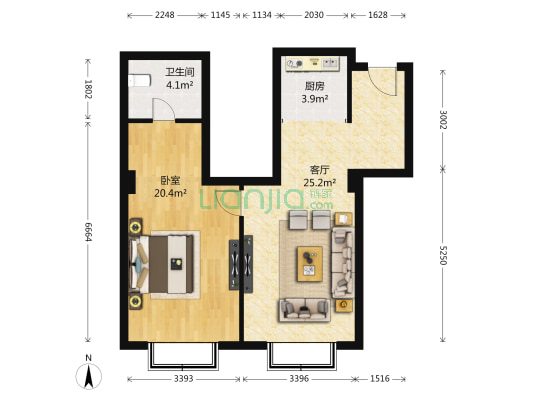 太宁花园紫云阁 1室1厅1卫 70平方