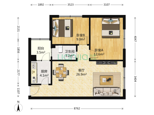 双丰路38号 2室1厅1卫 69平方